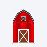 Lofaris Red Farm House Barn Door Arch Backdrop For Birthday
